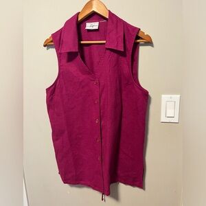 Linen Light burgundy linen vest size L